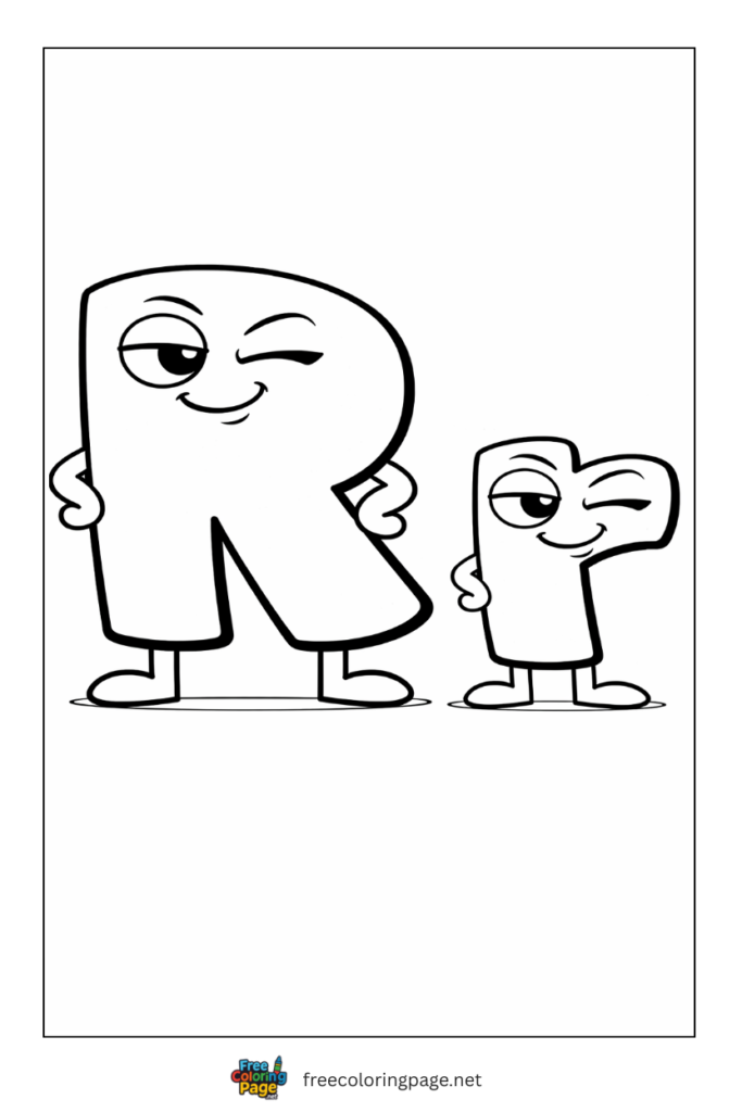 coloring page alphabet lore r