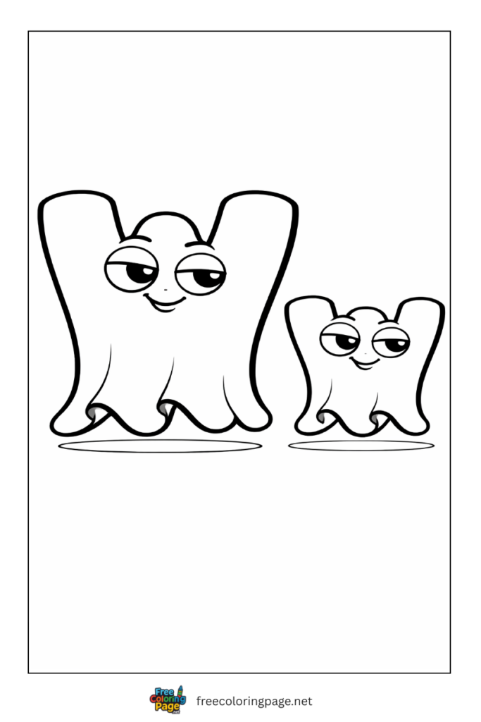 coloring page alphabet lore w