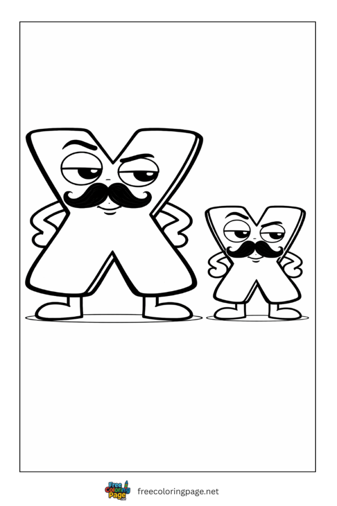 coloring page alphabet lore x