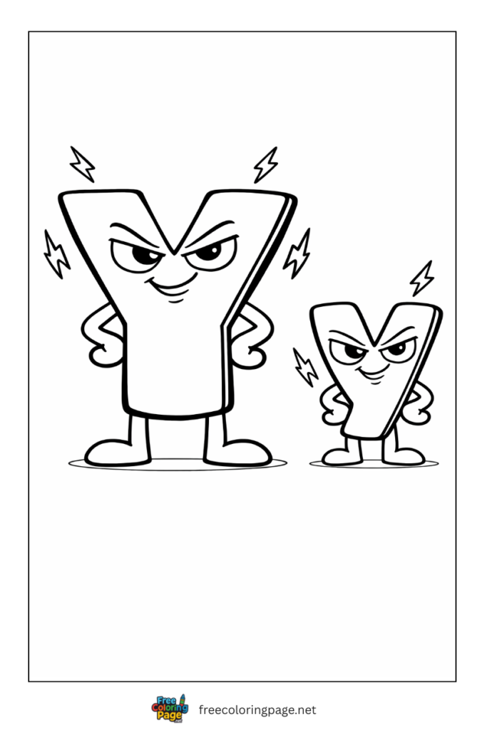 coloring page alphabet lore y