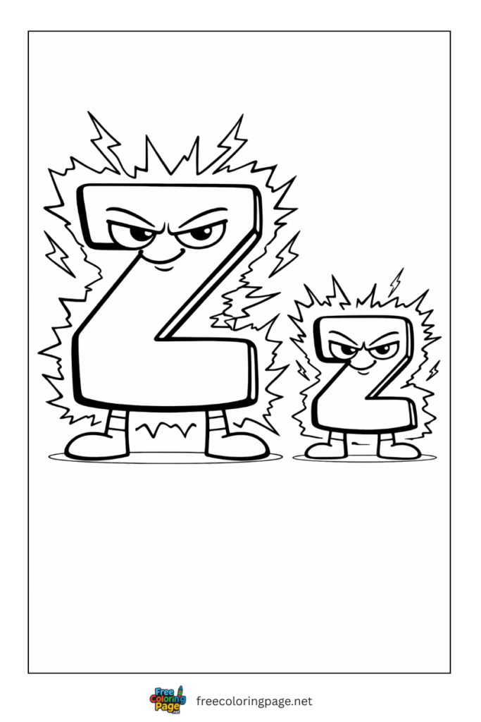 coloring page alphabet lore z