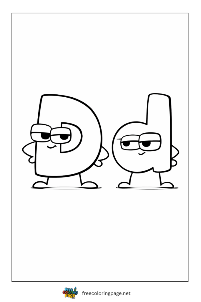 coloring page alphabet lore d