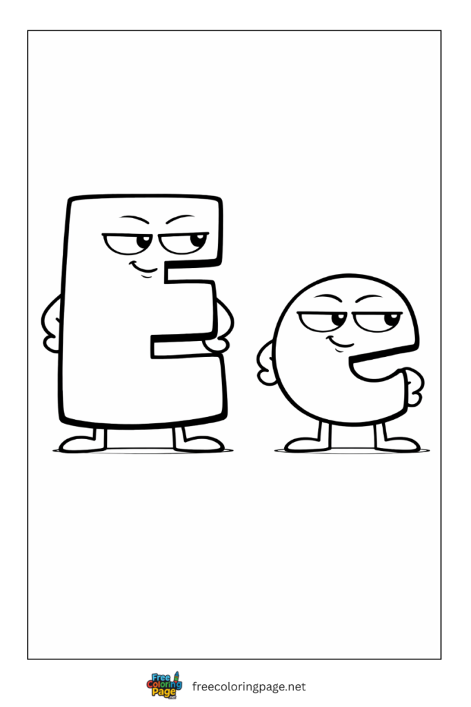 coloring page alphabet lore e