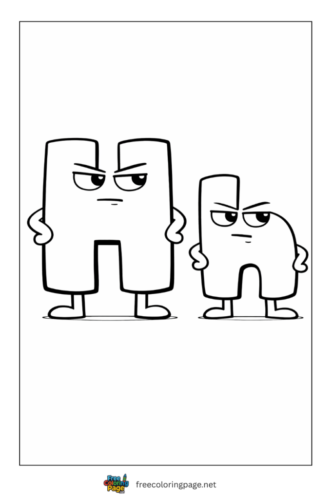 coloring page alphabet lore h