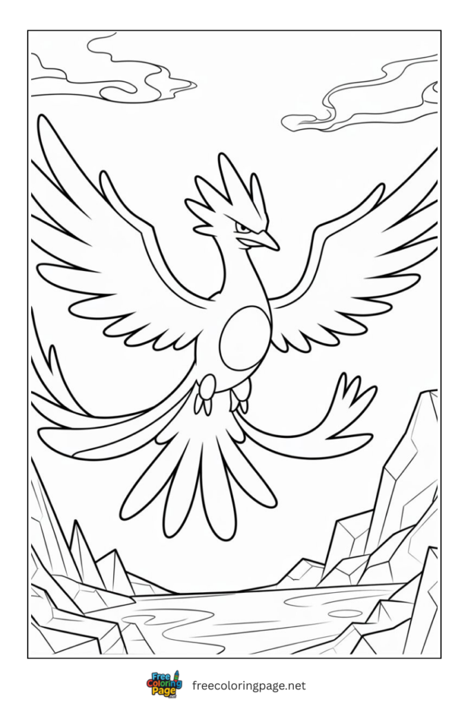 coloring page of pokemon articuno