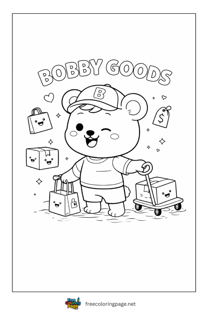 coloring page of bobby goods summer