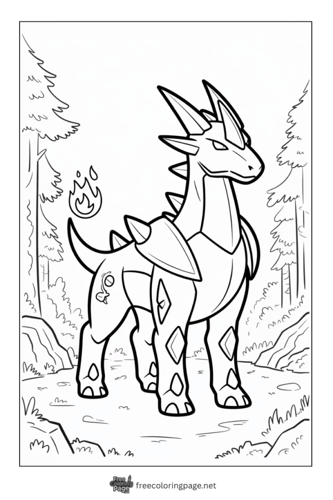 coloring page of legendary pokemon cobalion