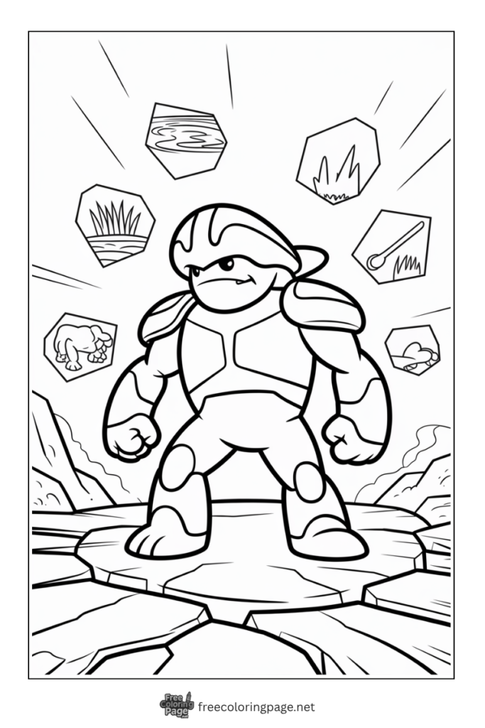 coloring page of legendary pokemon regirock