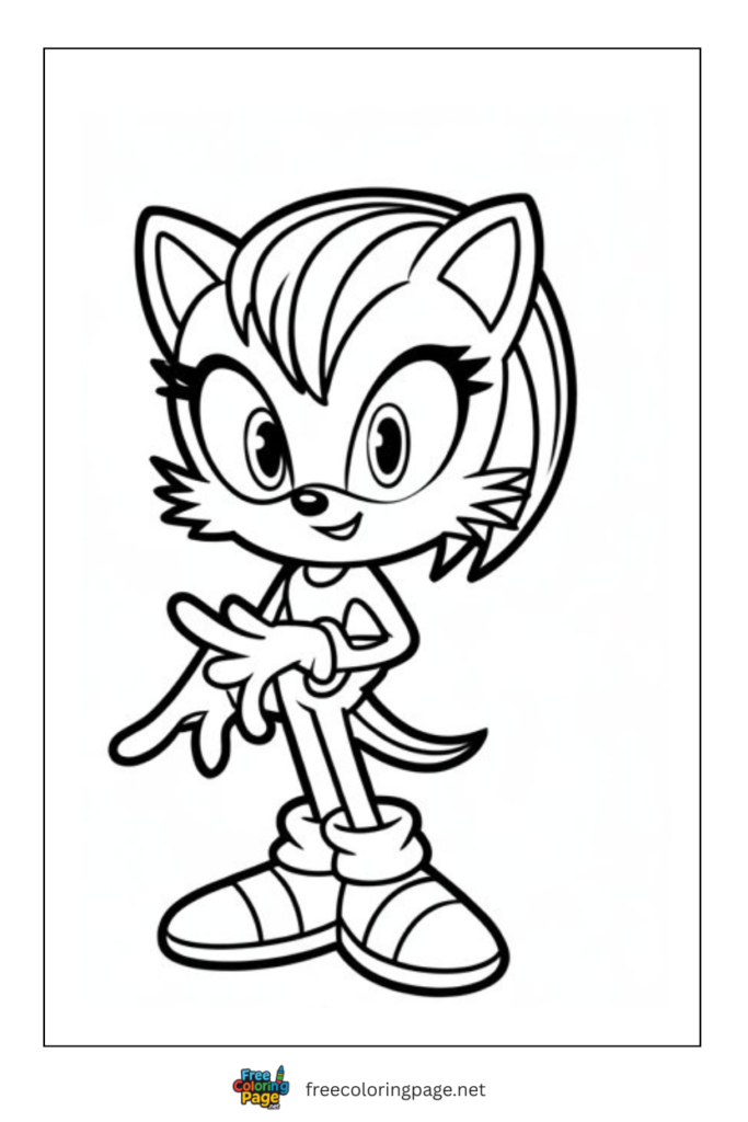 coloring page of blaze the cat from sonic