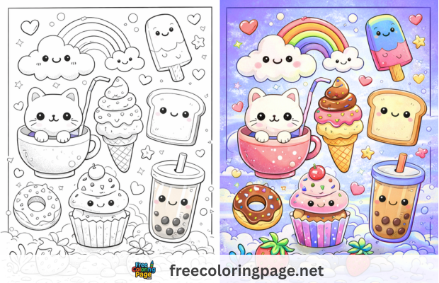 cute kawaii coloring pages