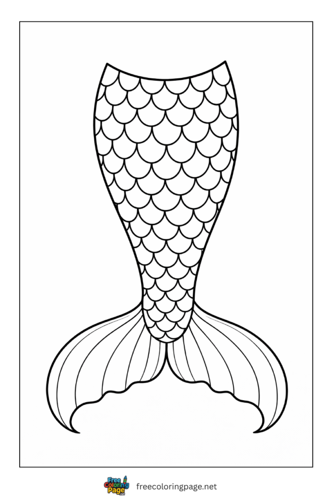 coloring page of mermaid tail