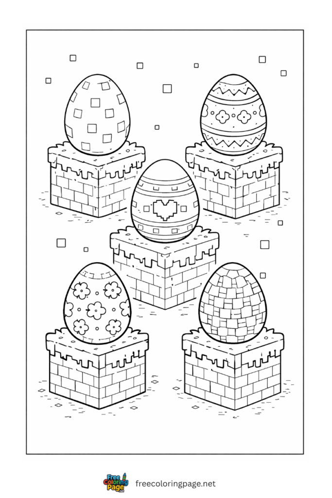 coloring page of minecraft easter eggs