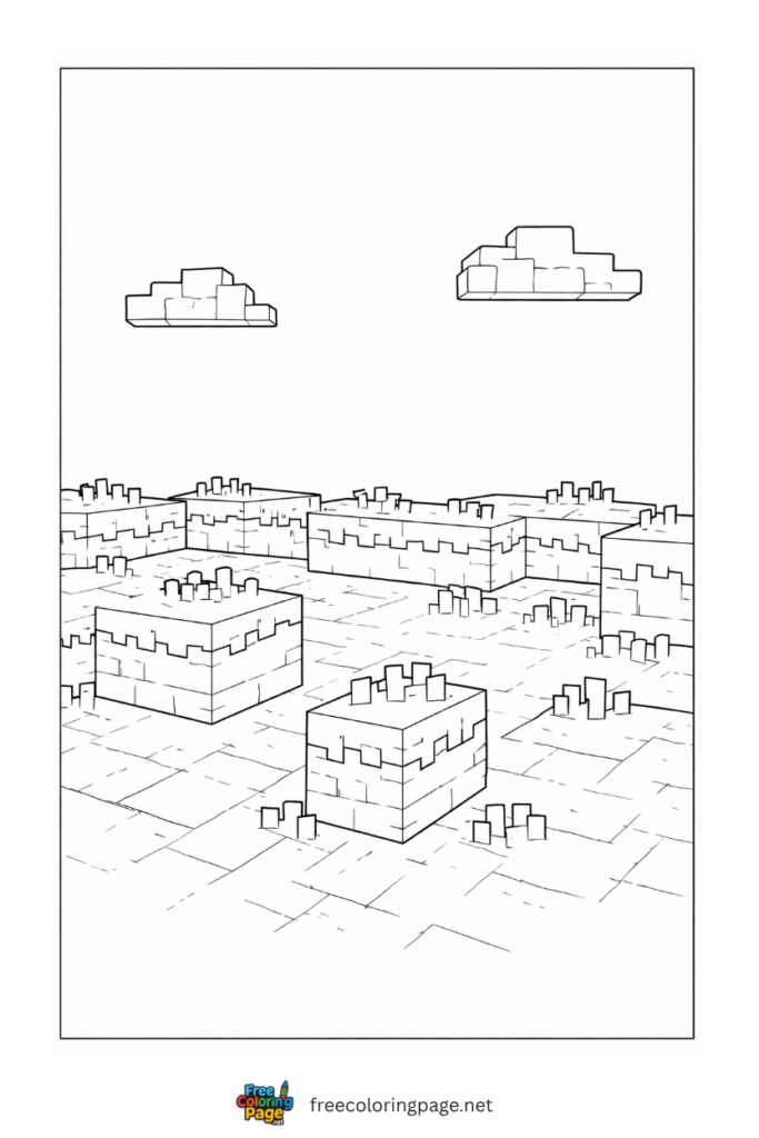 coloring page of minecraft grass