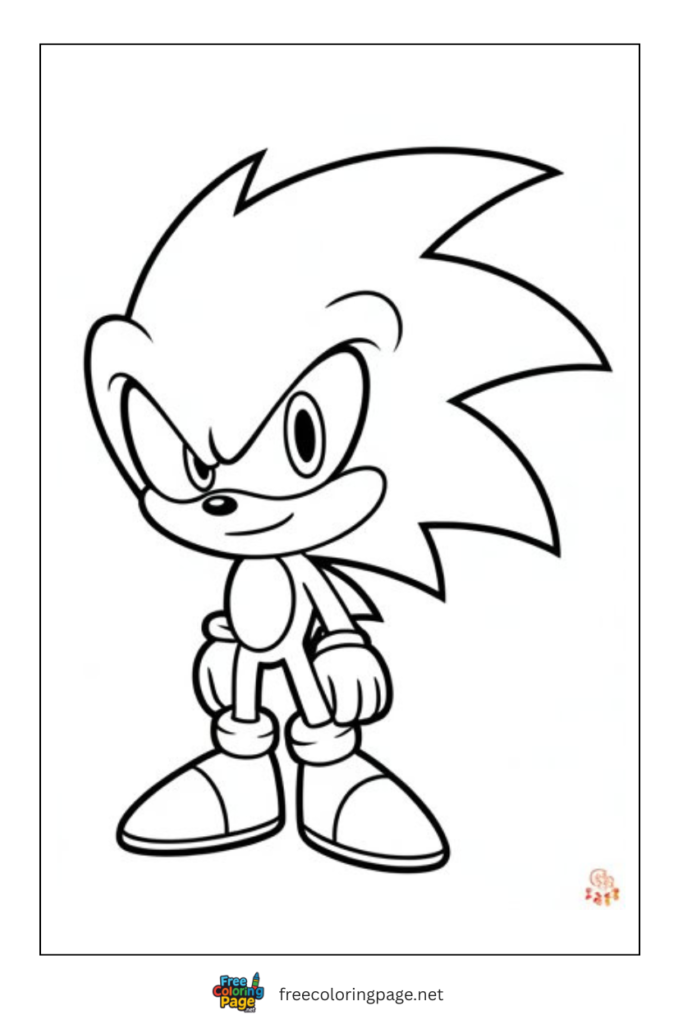 coloring page of shadow from sonic