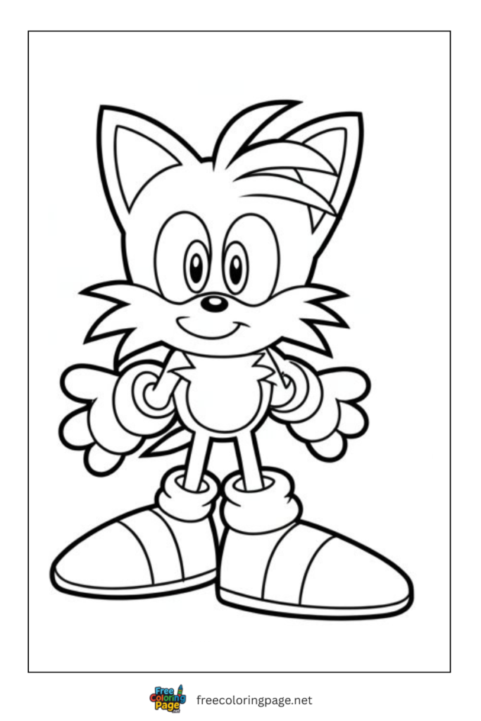 coloring page of tails from sonic