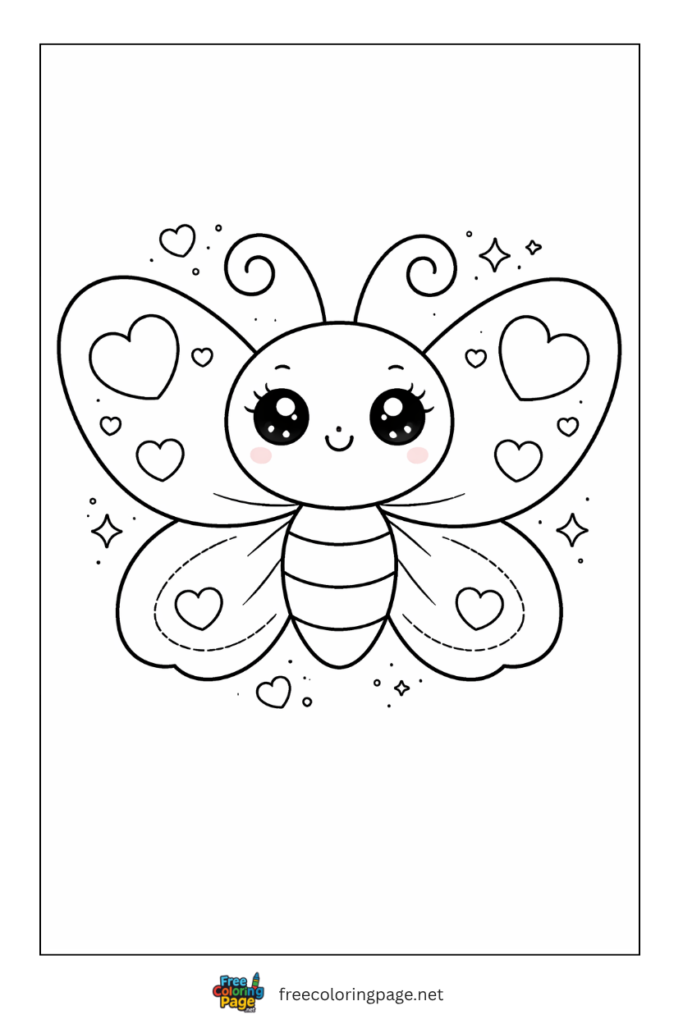 coloring page of anime butterfly for kids