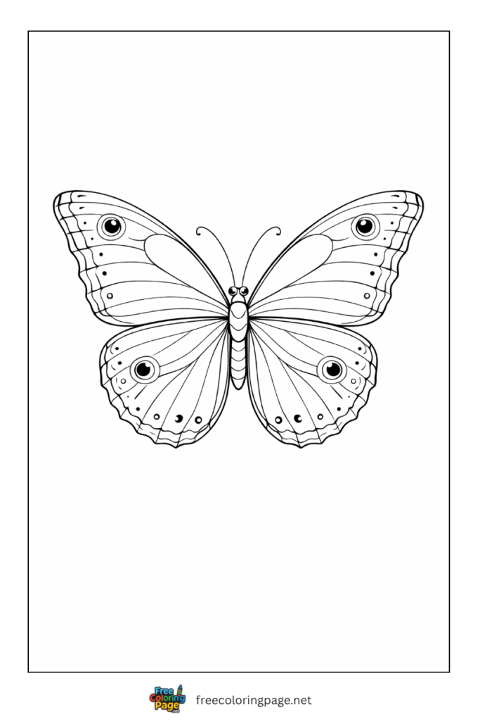 coloring page of butterfly blue murpho