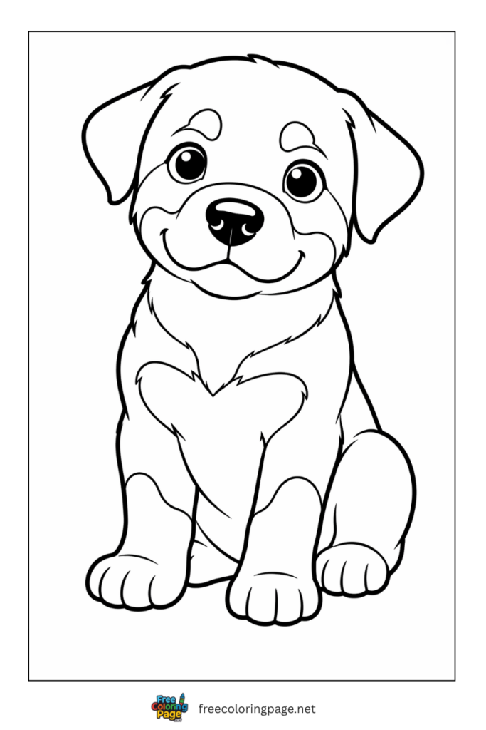 coloring page of border collie puppy