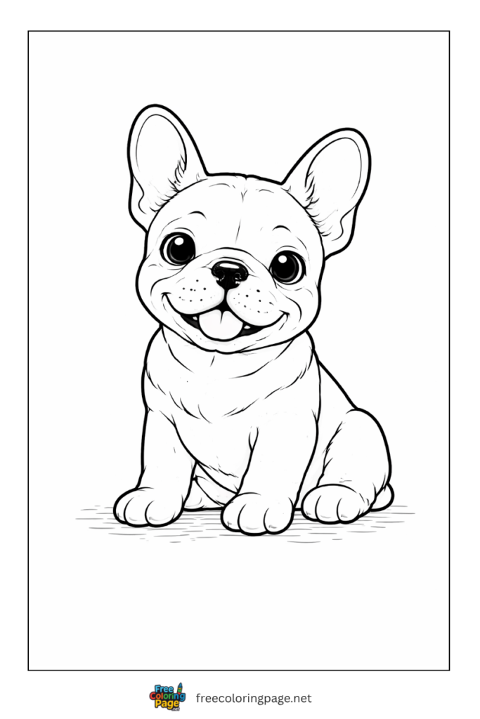 coloring page of  bulldog puppy