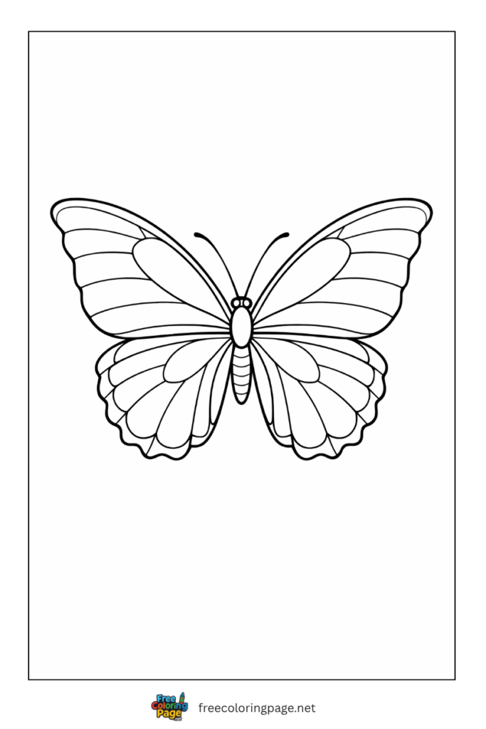 coloring page of butterfly clip art