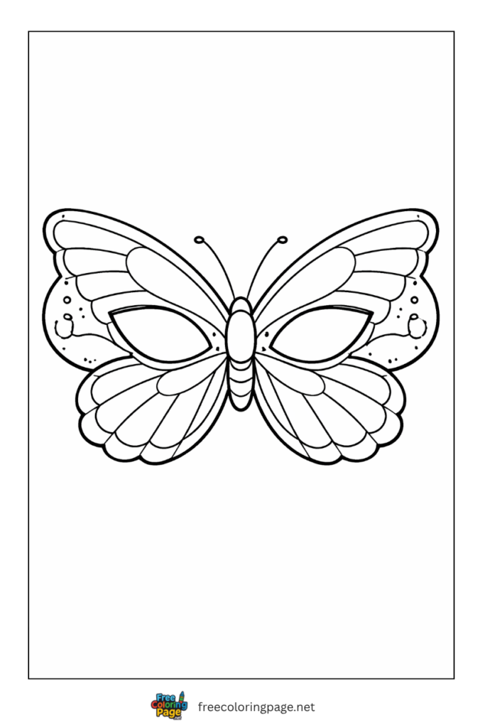 coloring page of butterfly mask