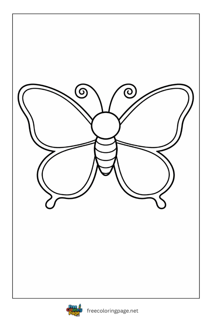 coloring page of butterfly outline for preschool