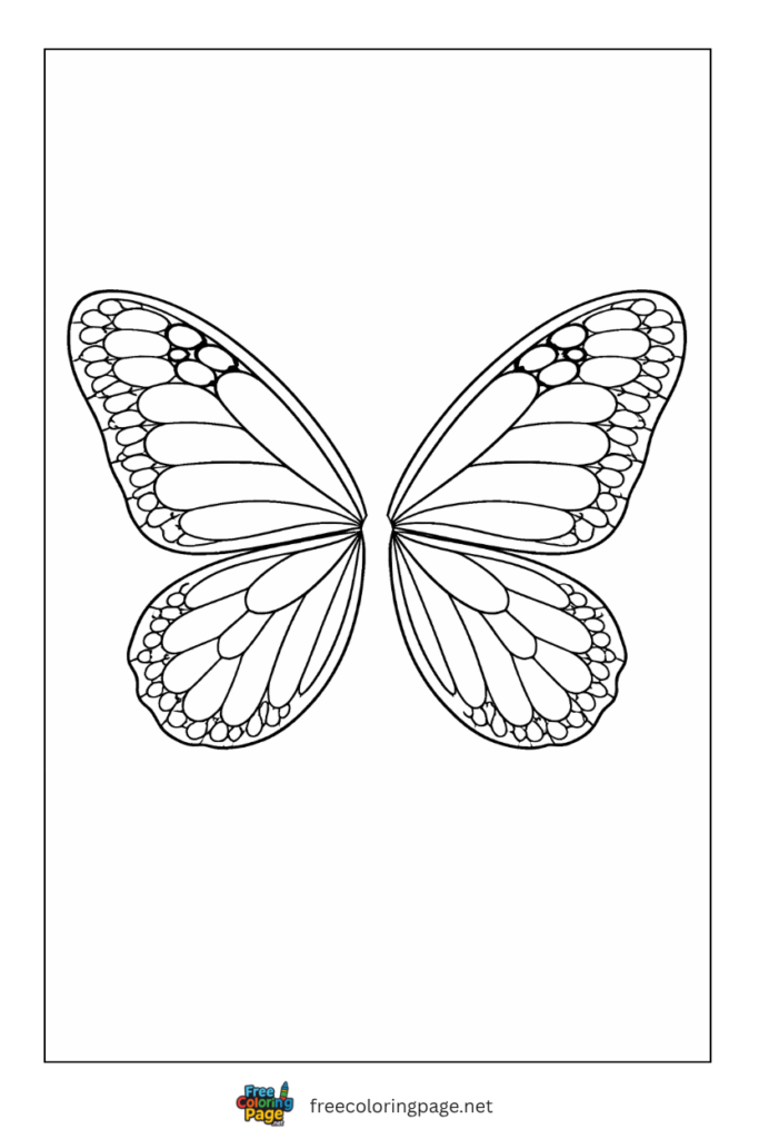 coloring page of butterfly wings