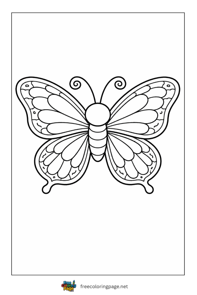 coloring page of butterfly wings intricate design