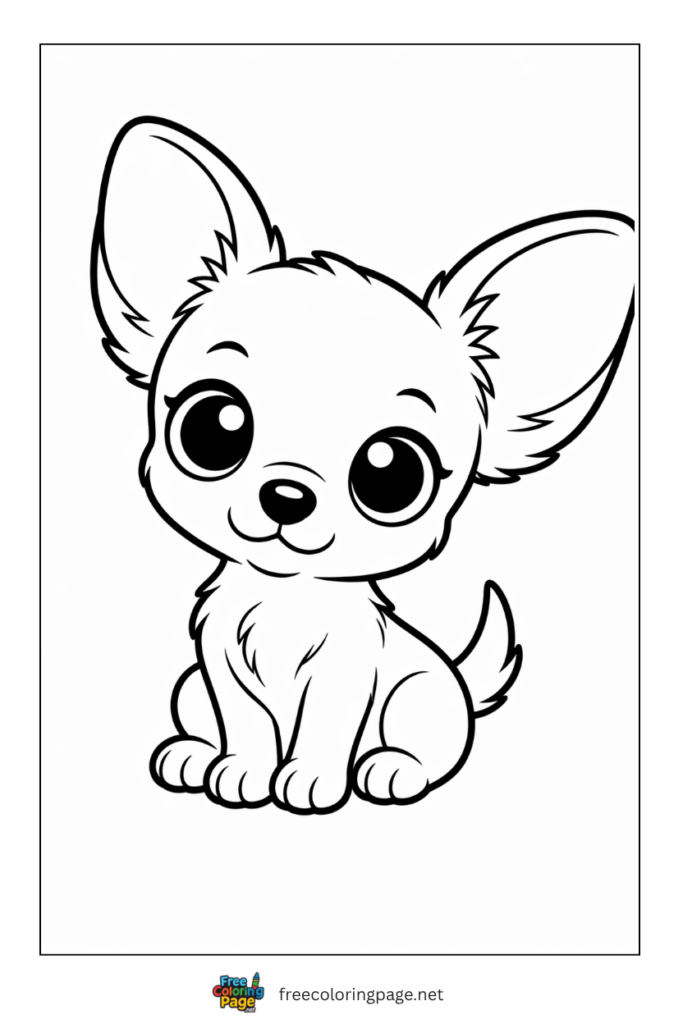 coloring page of chihuahua puppy