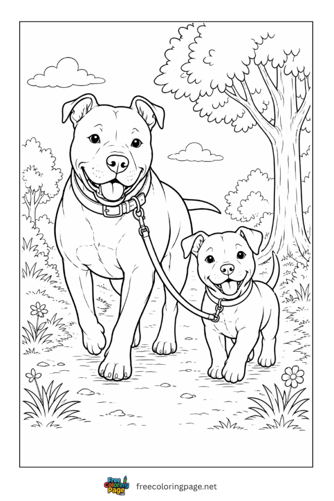coloring page of puppy with dog