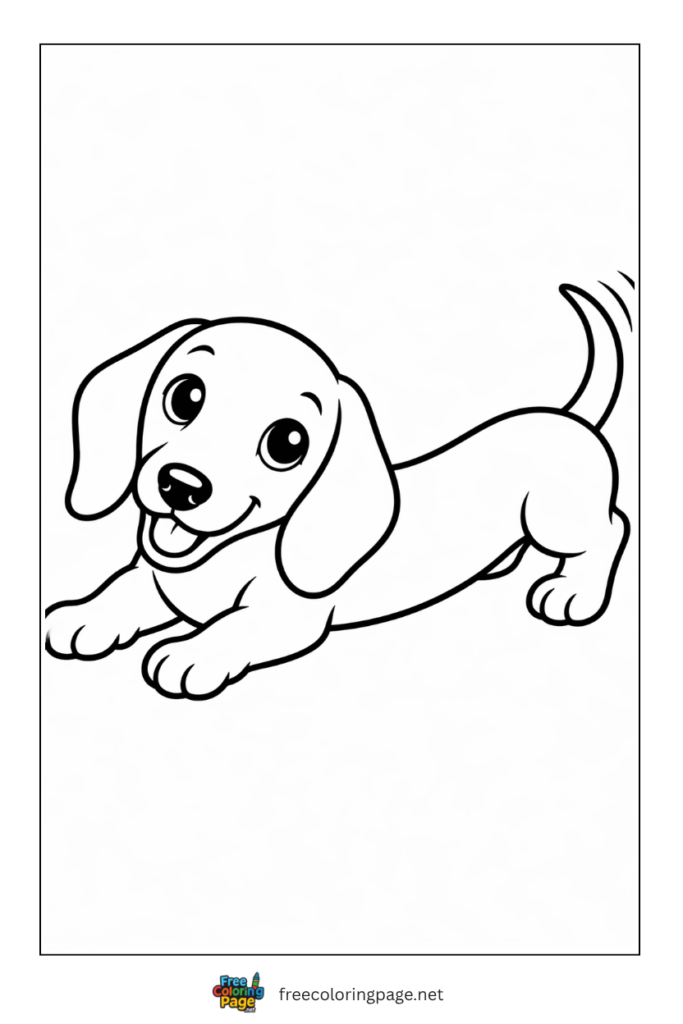 coloring page of dachshund puppy
