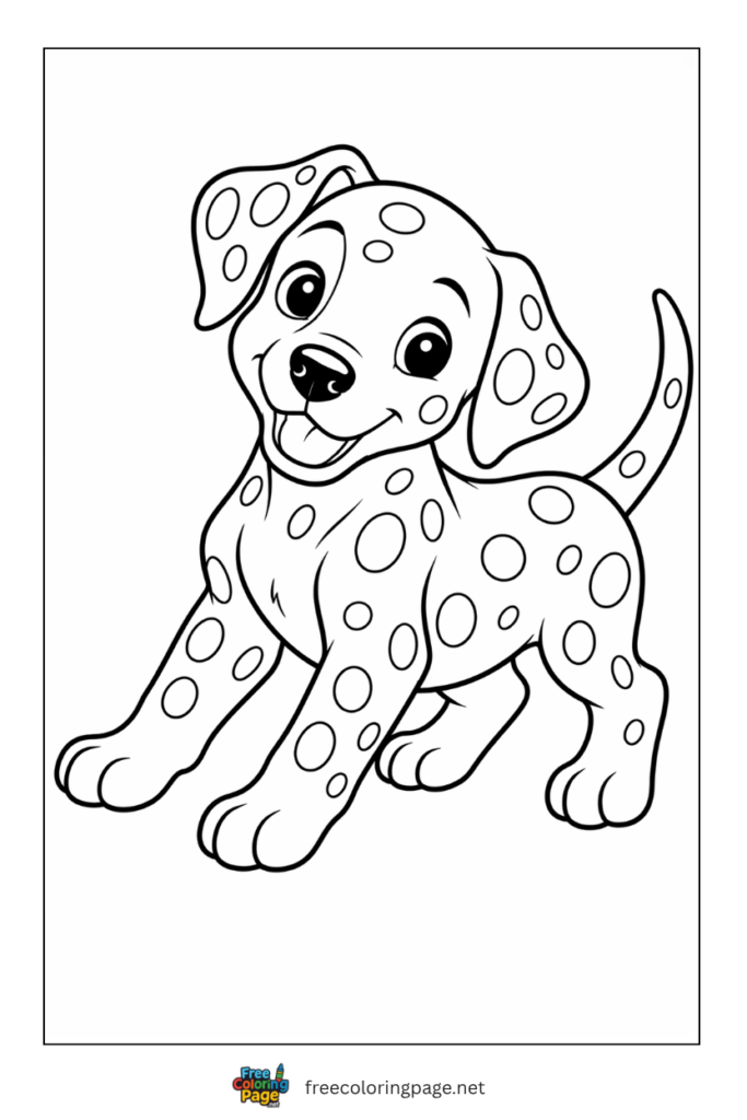 coloring page of dalmatian puppy