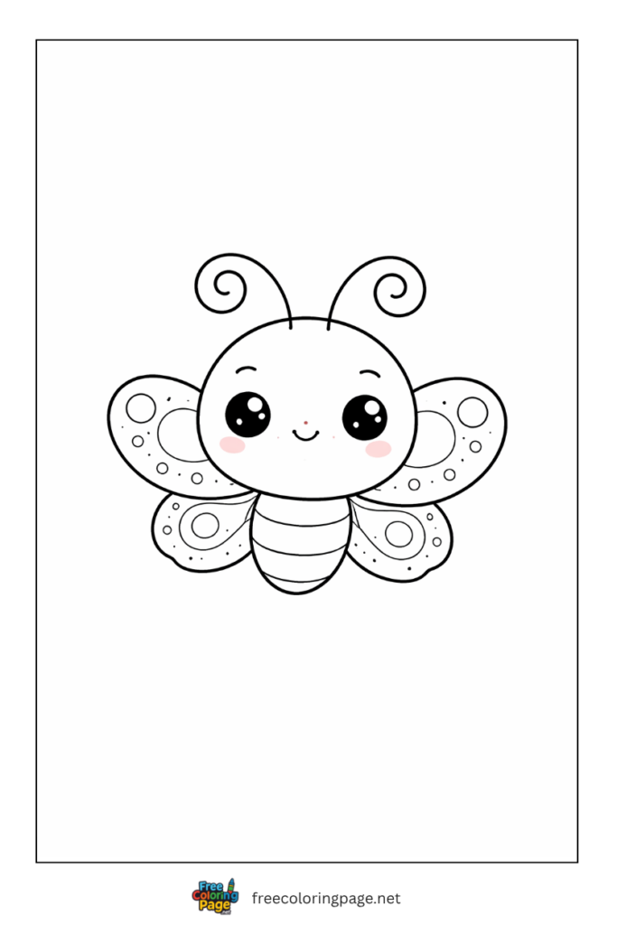 coloring page of easy baby butterfly