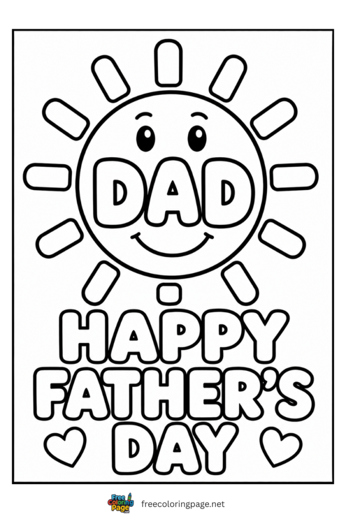 coloring page of father's day for preschool