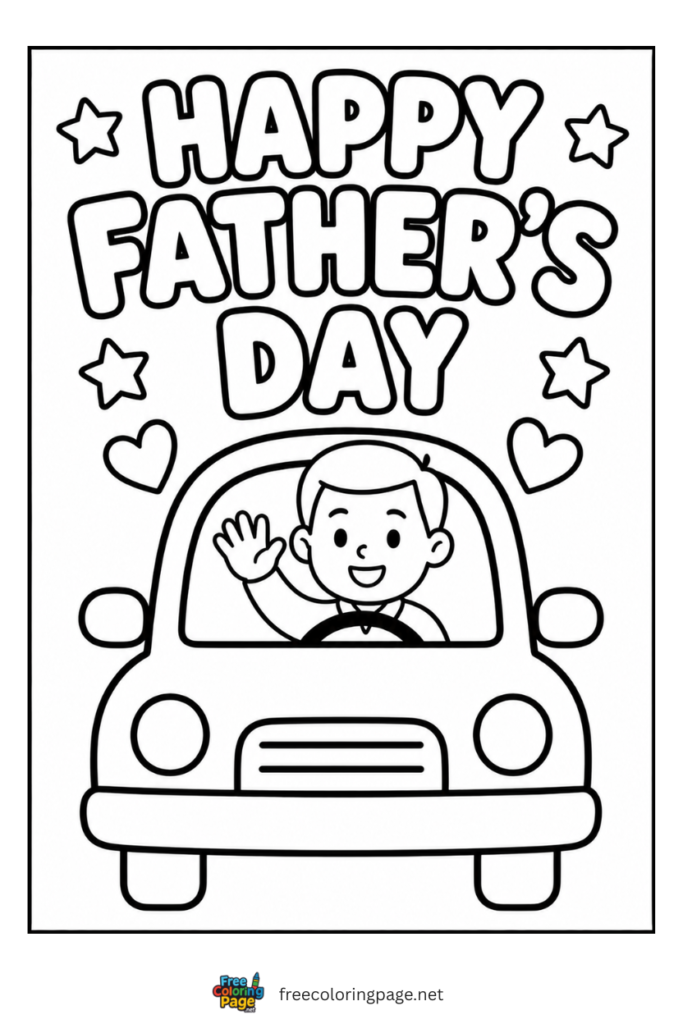 coloring page of father's day for kids