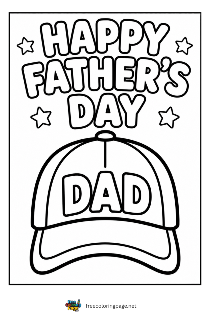 coloring page of happy father's day for preschool