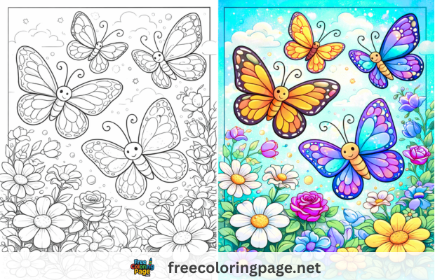 butterfly coloring pages free pdf