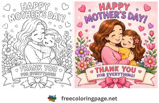 mothers day coloring pages free