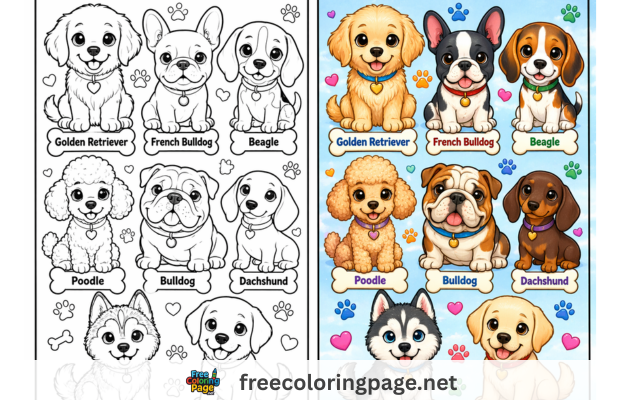 puppy coloring pages free pdf