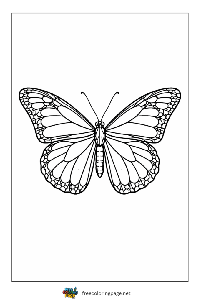 coloring page of butterfly monarch outline