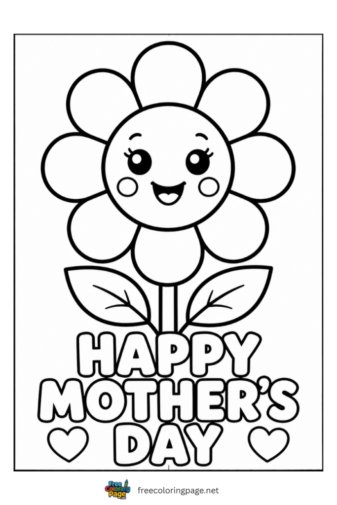 coloring page of mother's day for toddlers