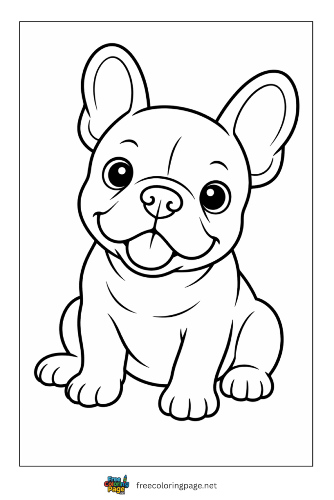 coloring page of french pitbull puppy