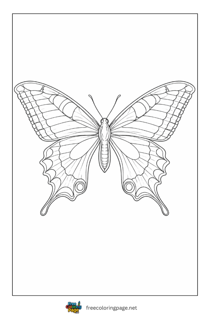 coloring page of swallowtail butterfly 