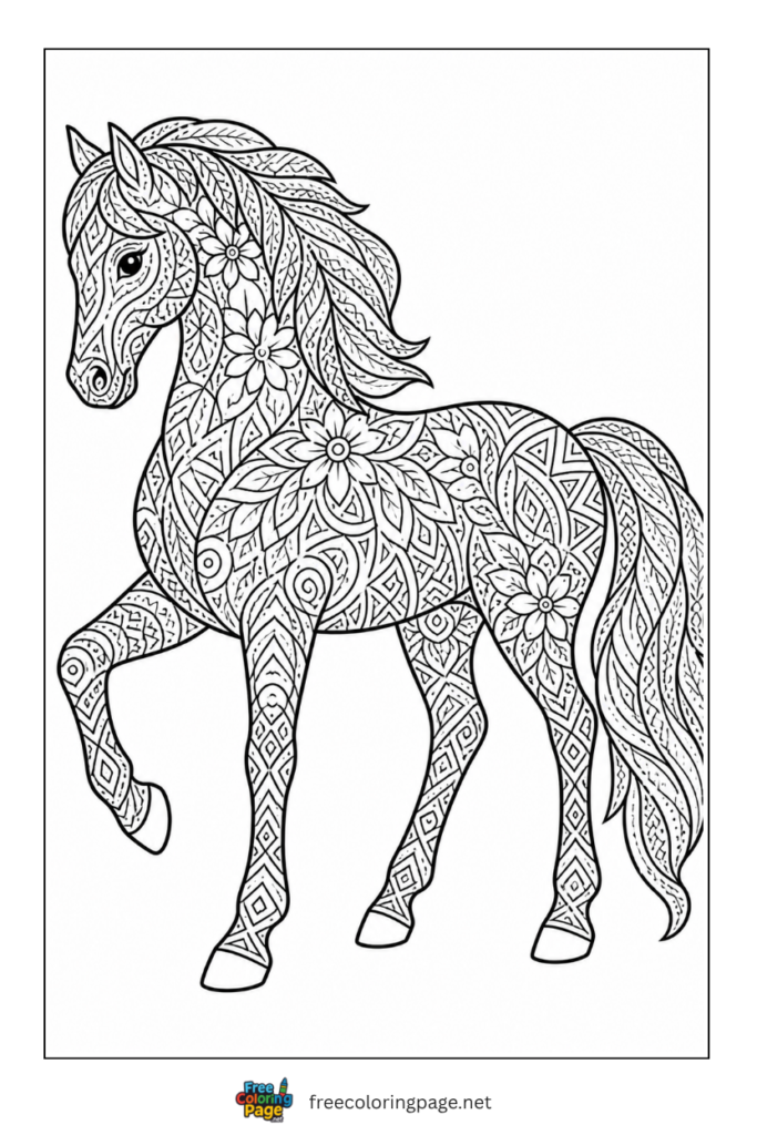 coloring page of mandala design detailed design