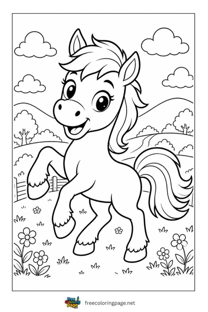coloring page of pony horse