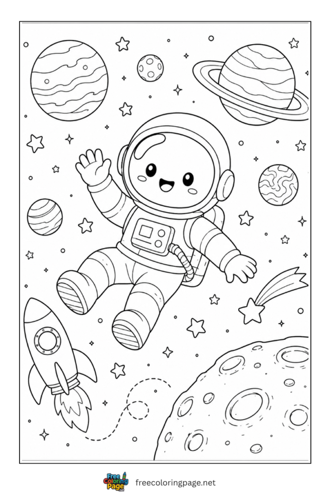 coloring page of outer space 