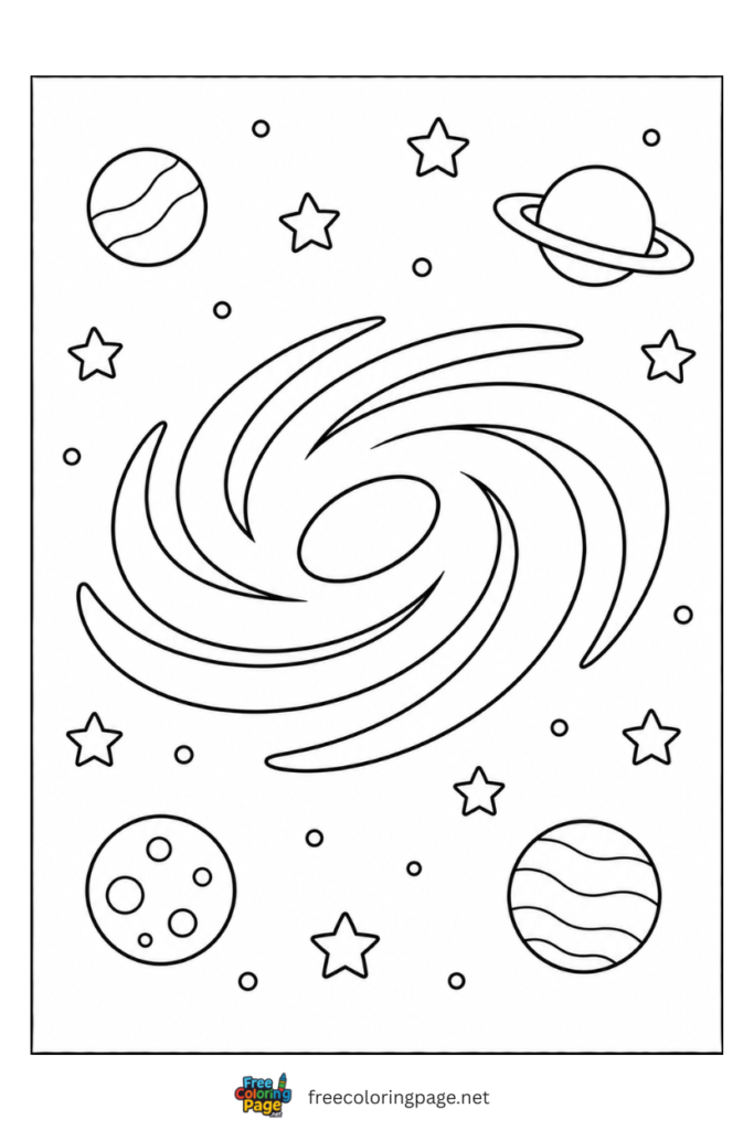 coloring page of very easy glaxy 