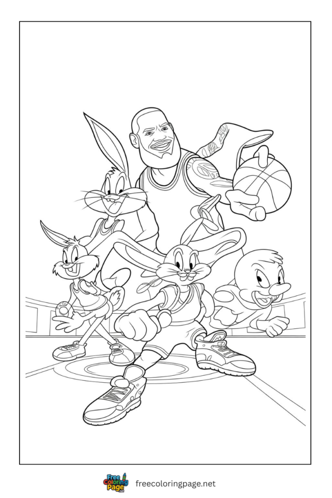 coloring page of space jam 2