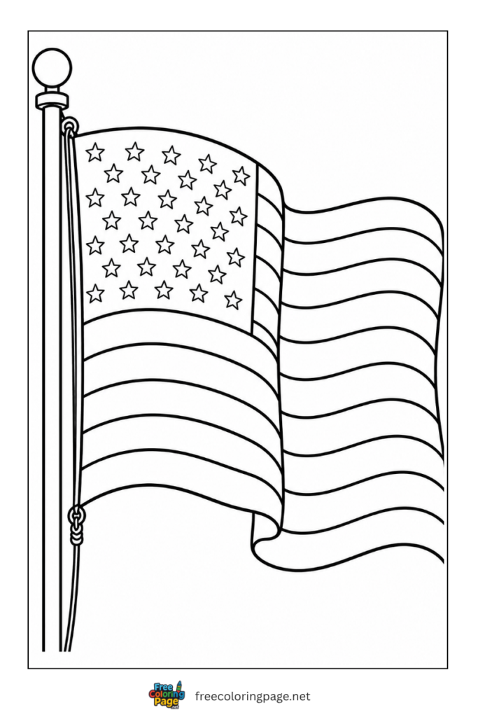coloring page of usa flag 