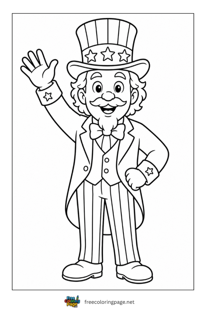 coloring page of uncle sam